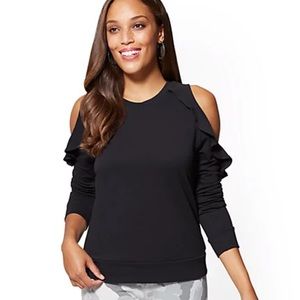 NY&CO Ruffled Cold-Shoulder Sweatshirt Soho Street